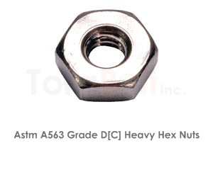 Astm A563 Grade D[C] Heavy Hex Nuts / ASME SA563 Grade D[C] Heavy Hex Nuts